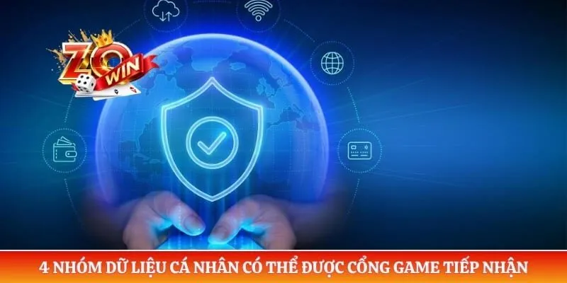 Chính Sách Bảo Mật ZOWIN 2 4 nhóm dữ liệu cá nhân có thể được cổng game tiếp nhận
