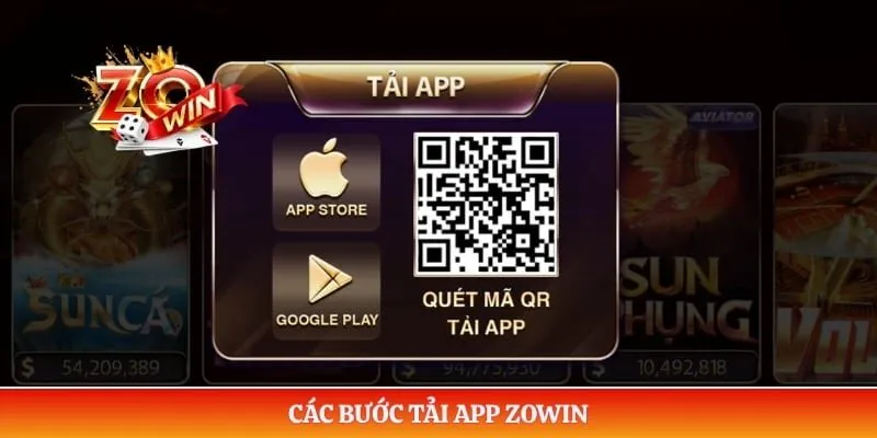 Tải App ZOWIN 1 Các bước tải app ZOWIN
