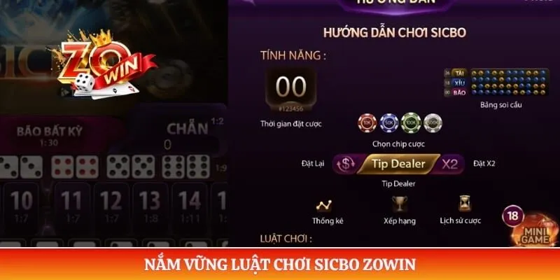 Nắm vững luật chơi Sicbo ZOWIN