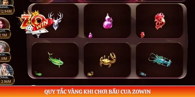 Quy tắc vàng khi chơi bầu cua ZOWIN