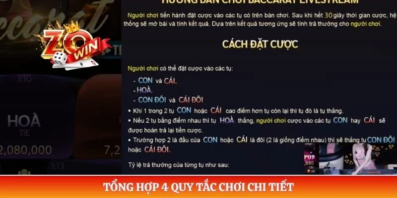 Tổng hợp 4 quy tắc chơi chi tiết