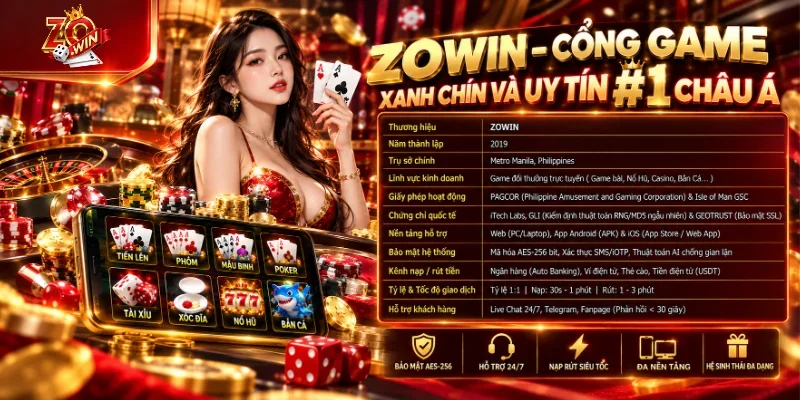 ZOWIN 13 Tổng quan ZOWIN - Cổng game xanh chín và uy tín #1 châu Á